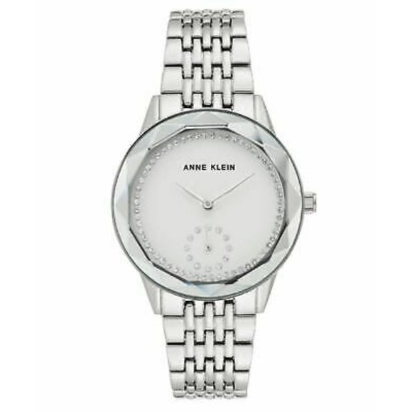 New Anne Klein Silver Women's Silver Tone Crystal - Picture 1 of 4